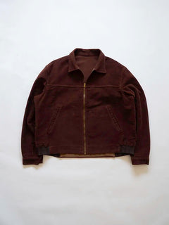 French work jacket, dating roughly to the 1950s. Features a Chic zipper. The brown moleskin is the real highlight. A genuine piece of vintage French workwear.