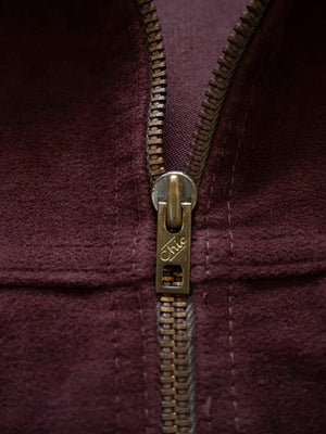 50s French Brown Moleskin Cyclist Jacket - L
