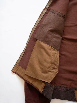 50s French Brown Moleskin Cyclist Jacket - L