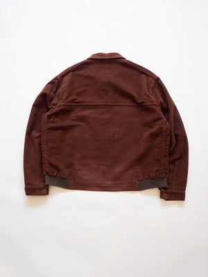 50s French Brown Moleskin Cyclist Jacket - L