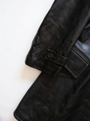 WW2 Swedish Army Leather Coat - M