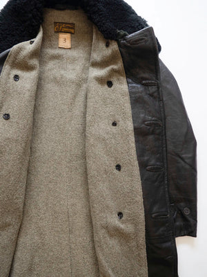 WW2 Swedish Army Leather Coat - M