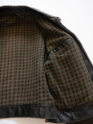 40s 50s German Bike Leather Jacket - S