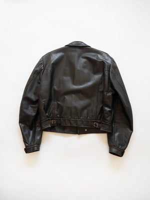 40s 50s German Bike Leather Jacket - S