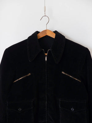 1960s Black Spanish Corduroy Jacket - M