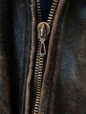 30s 40s German Leather Jacket - S/M