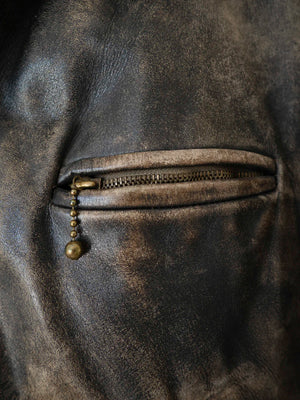 30s 40s German Leather Jacket - S/M