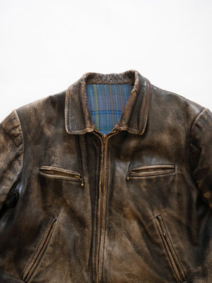 30s 40s German Leather Jacket - S/M