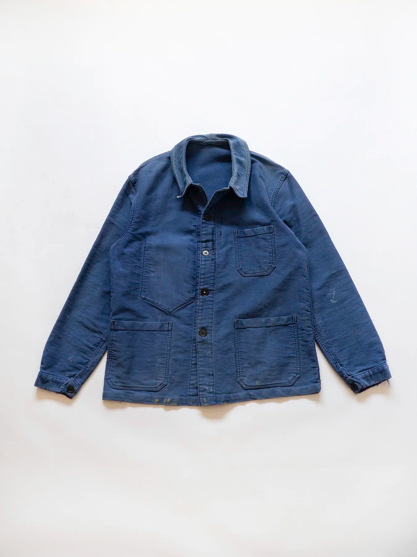 Veste de travail Beau-Fort en moleskine bleue des années 60 - M
