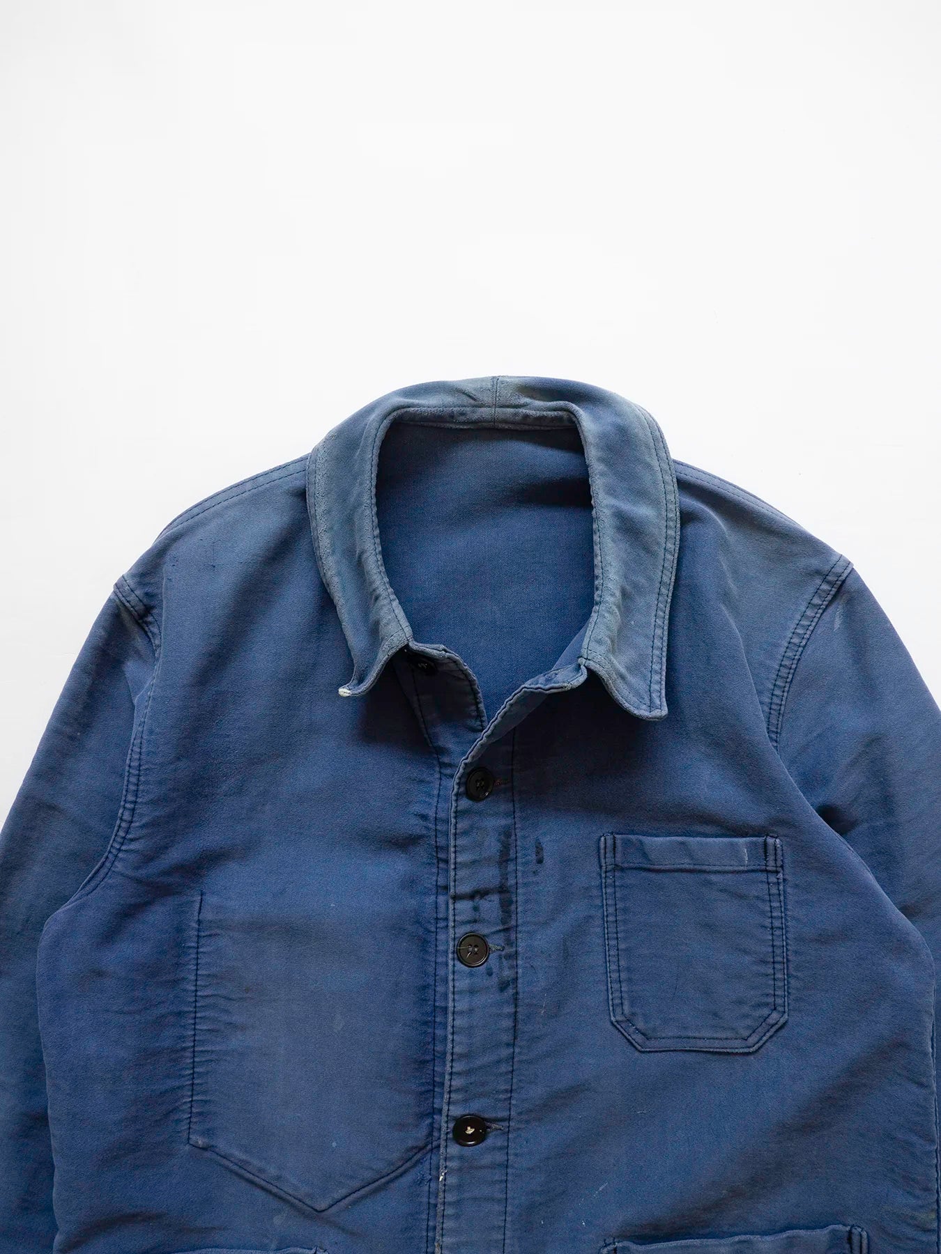Veste de travail Beau-Fort en moleskine bleue des années 60 - M