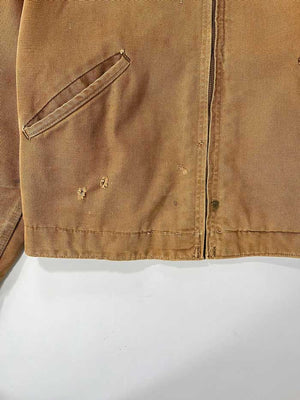 Carhartt Detroit jacket vintage rare beige from the 70s, made in USA. Small Talon zip on the pocket and Scovill zip. Cotton exterior and wool interior. 