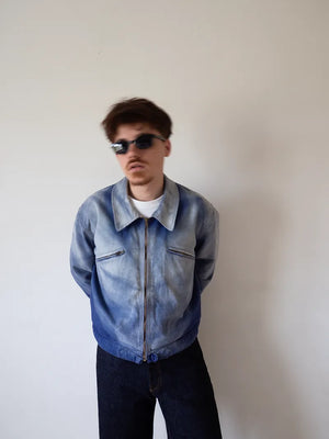 Veste Cycliste Française Années 50 Coton Bleu - M