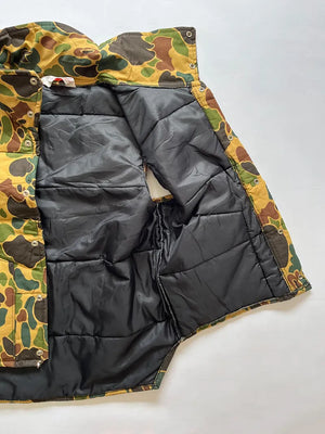 70s 80s Jim Catfish Duck Camo Gilet - M