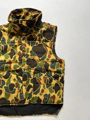 70s 80s Jim Catfish Duck Camo Gilet - M