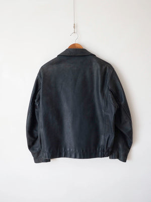 Blouson en cuir de pilote de l'armée de l'air française des années 70 - L