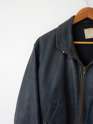 Blouson en cuir de pilote de l'armée de l'air française des années 70 - L