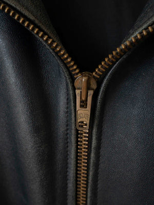 Blouson en cuir de pilote de l'armée de l'air française des années 70 - L