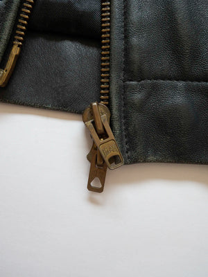 70s French Air Force Pilot Leather Jacket - L