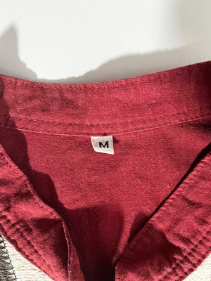 Guayabera bordeaux mexicaine vintage M