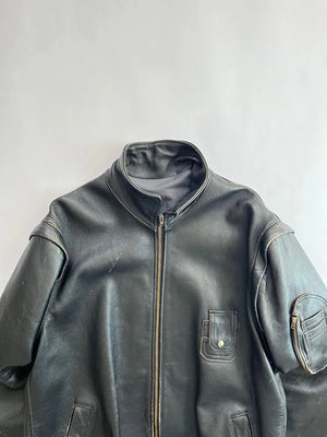 French civilian leather pilot jacket GVF 70s - L