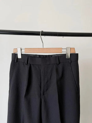 Black British Army Wool Blend Trousers