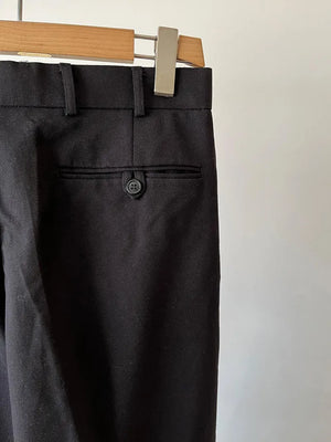 Black British Army Wool Blend Trousers