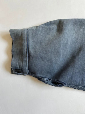 Veste de travail bleue en moleskine années 40 50 Tiss Acier - S