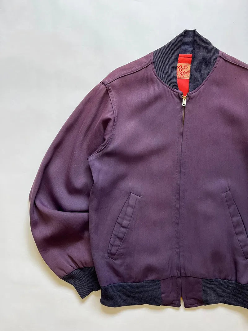40s 50s Gabardine Jacket Bell Ringer - XS