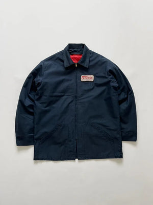 Work jacket blu made in USA, con liner interno rosso rimovibile. Zip Talon.