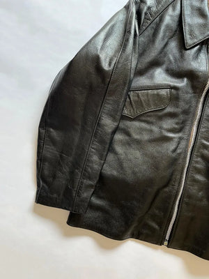Blouson Tank en peau de chèvre italienne des années 80 - T. M