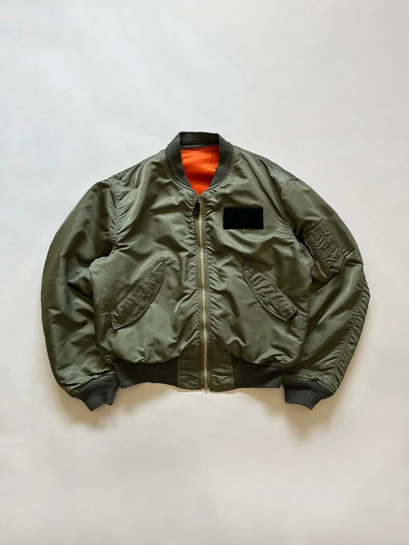 1974 US Air Force L-2B Flight Jacket. Born in 1950, the L2B bomber jacket had a less pronounced heaviness, perfect for milder climates. Size small/medium.