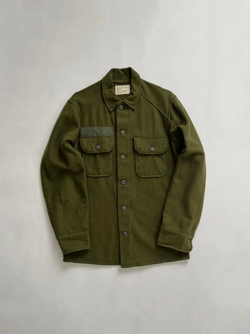 50–70s OG-108 vintage wool uniform shirts. The term “Olive Green 108” refers to a dark green shade adopted for military uniforms and use. Second pattern.