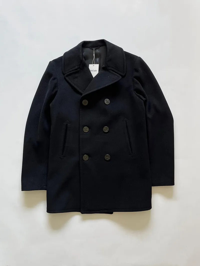 60s US Navy Army Peacoat - L