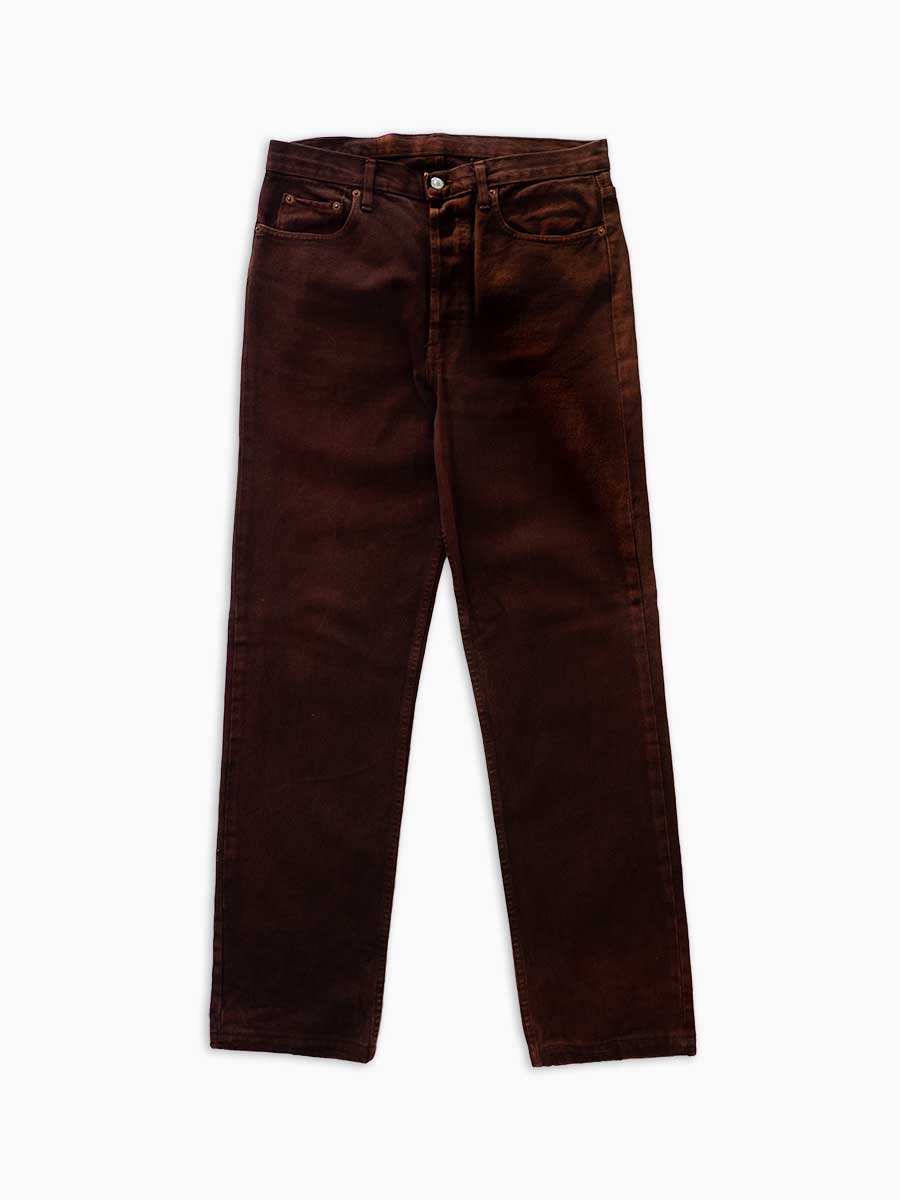 Jeans levi's 501 marrone degli 80, prodotto negli stati uniti