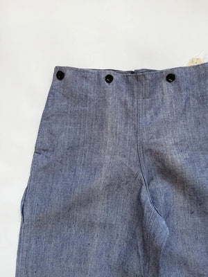 60s French Navy Ramie Sailor Pant - W29 L30