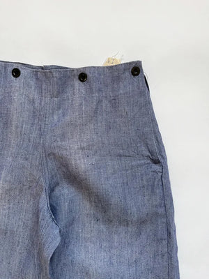60s French Navy Ramie Sailor Pant - W29 L30