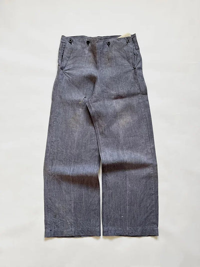 50s French Navy Ramie Sailor Pant - W33 L32