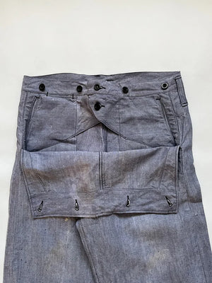 50s French Navy Ramie Sailor Pant - W33 L32