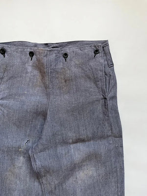 50s French Navy Ramie Sailor Pant - W33 L32