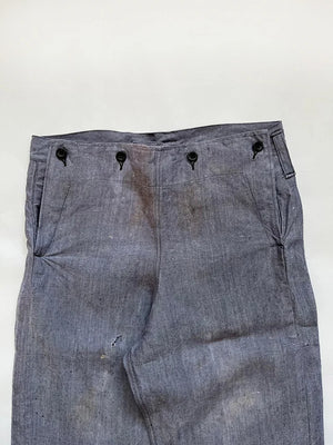 50s French Navy Ramie Sailor Pant - W33 L32