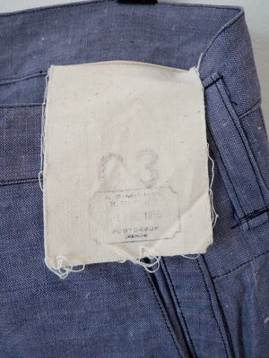 Etichetta interna originale, pantaloni Marina Francese in ramie anni '50
