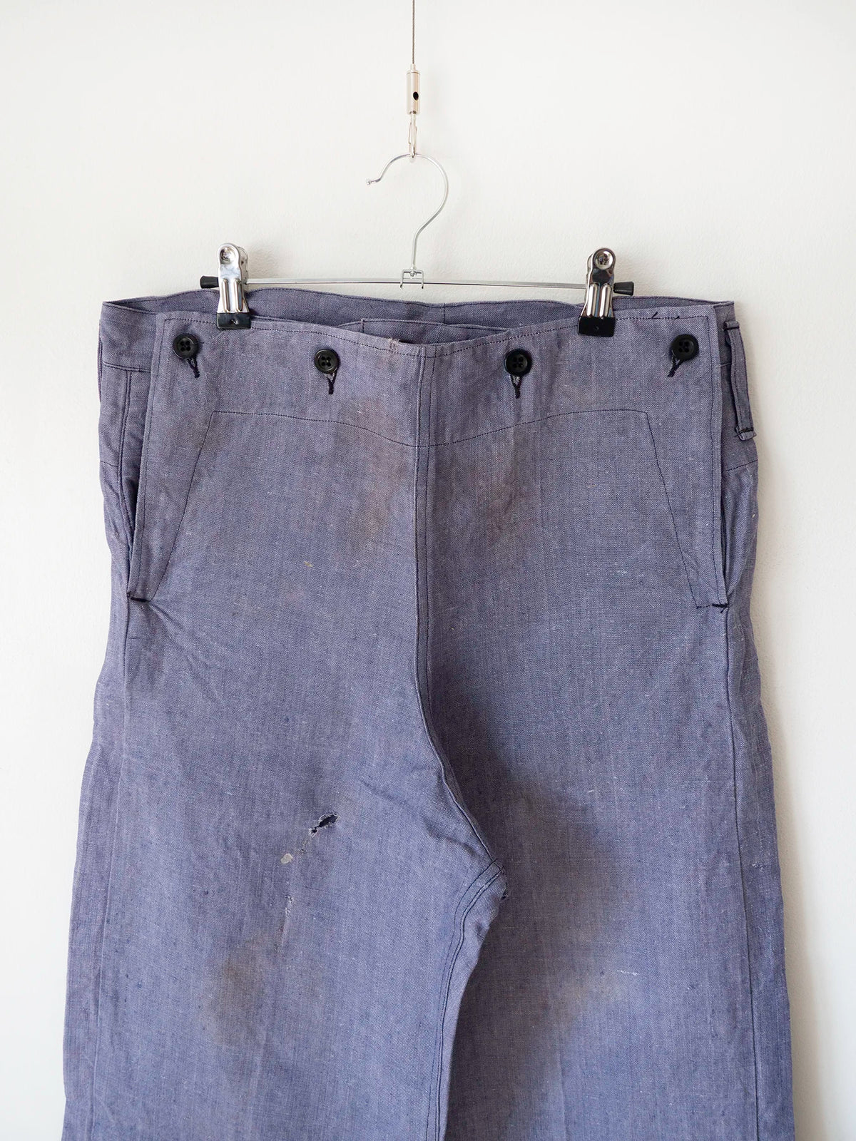 Vita e bottoni, pantaloni Marina Francese in ramie anni '50