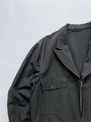 50s Vintage Work Jacket Salt & Pepper Grey - M/L