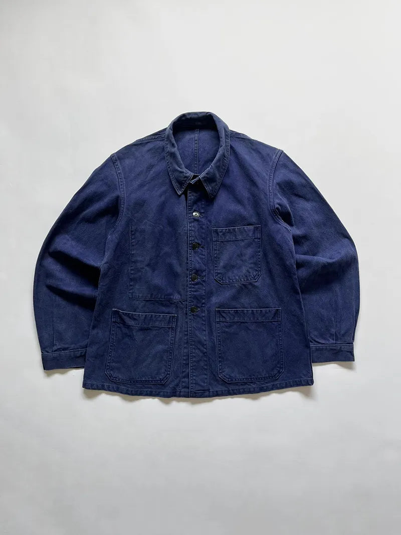 Vintage French Extra Savo Work Jacket, approximately 60s/70s. The jacket is in excellent condition. Classic fit with five buttons and three reinforced pockets.