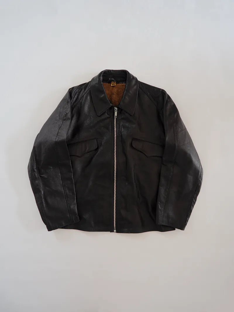 80s Italian Goatskin Tank Jacket - XL