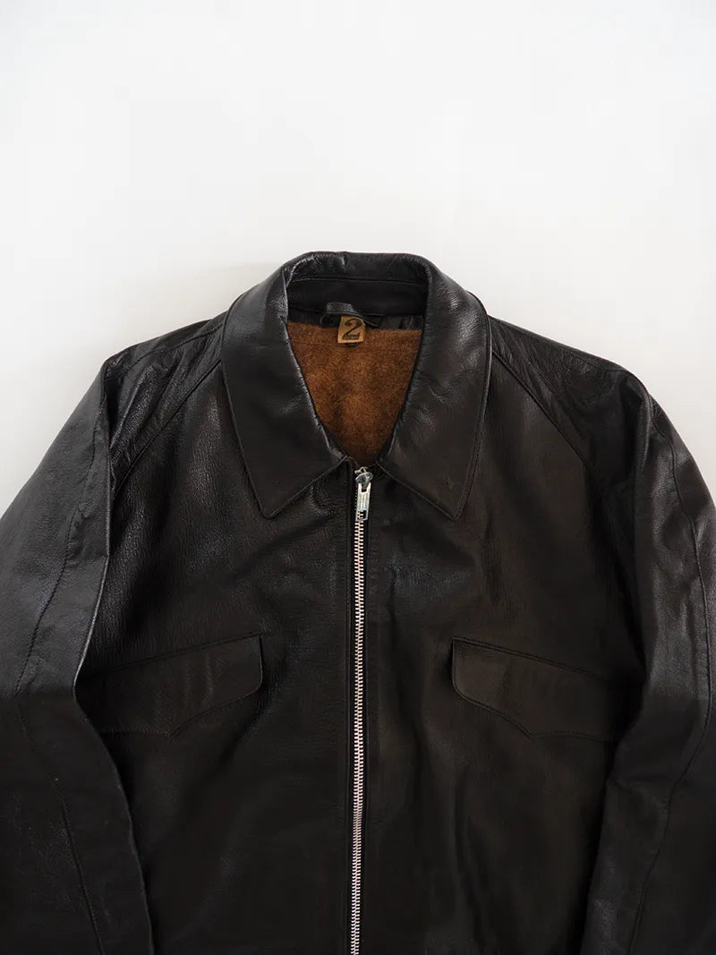 80s Italian Goatskin Tank Jacket - XL