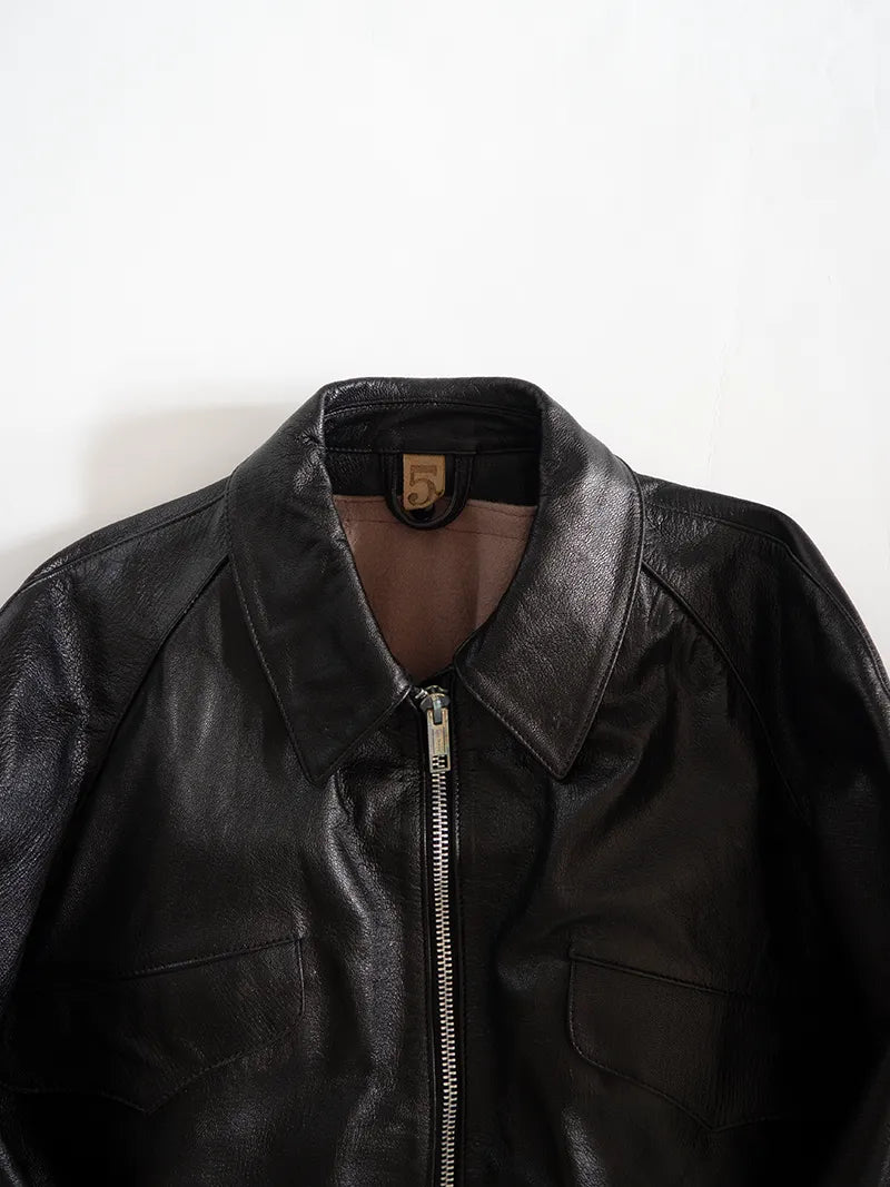 80s Italian Goatskin Tank Jacket - S