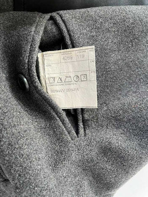 Melange gray overcoat Made in Italy in wool 90s - M