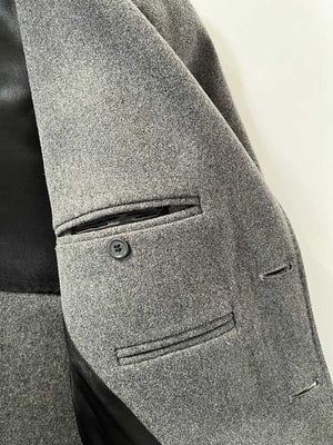 Melange gray overcoat Made in Italy in wool 90s - M