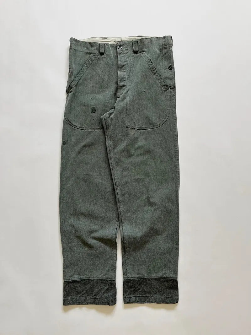 60s 70s Swiss Army Denim Work Pants - W36 L34